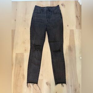 Madewell Black Skinny Distressed Jeans